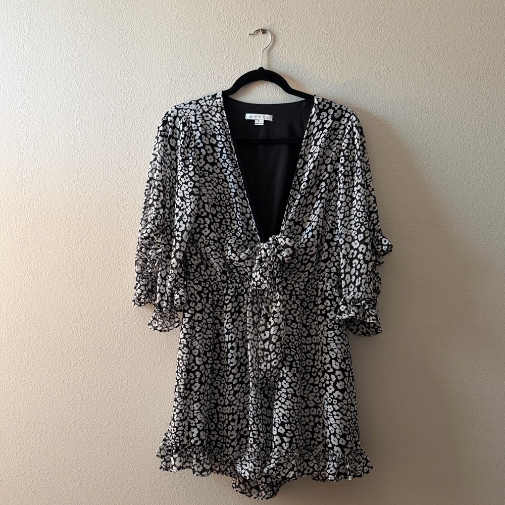 Black and White Patterned Romper